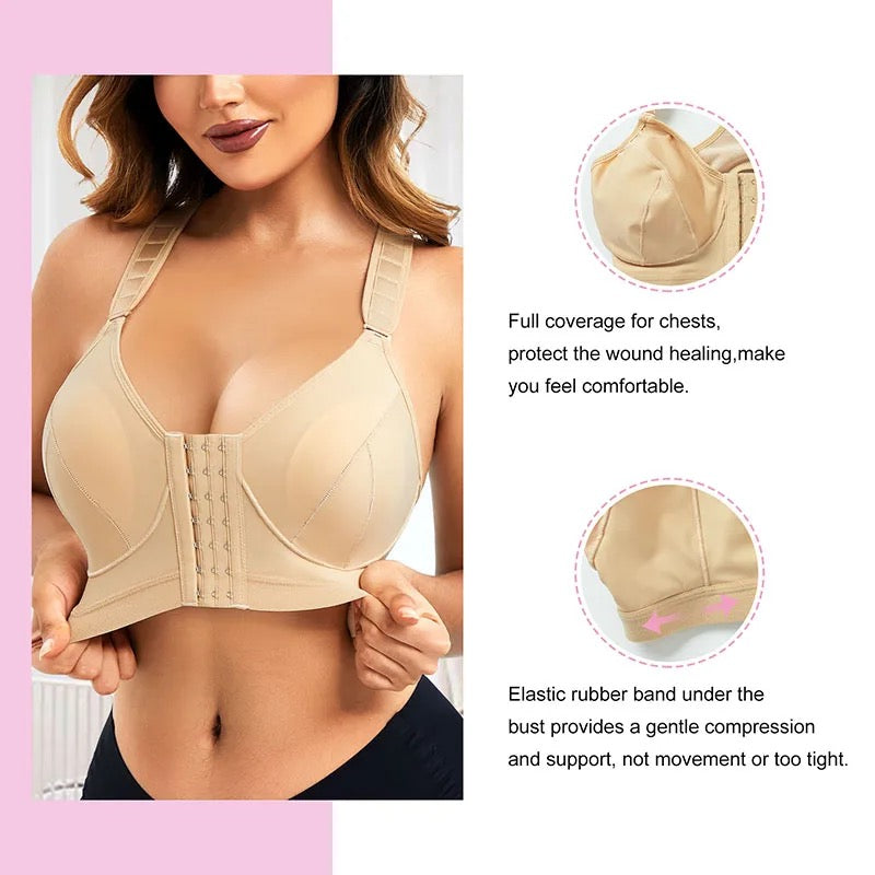 Everyday front clasp adjustable shoulder strap padded bras (post partum, post surgery, daily use)