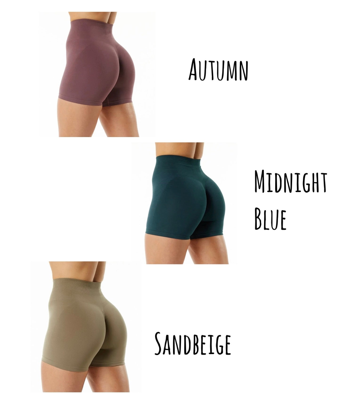 Embrace butt scrunch seamless shorts V2 ( 4 inch inseam)- 3 tier waist band