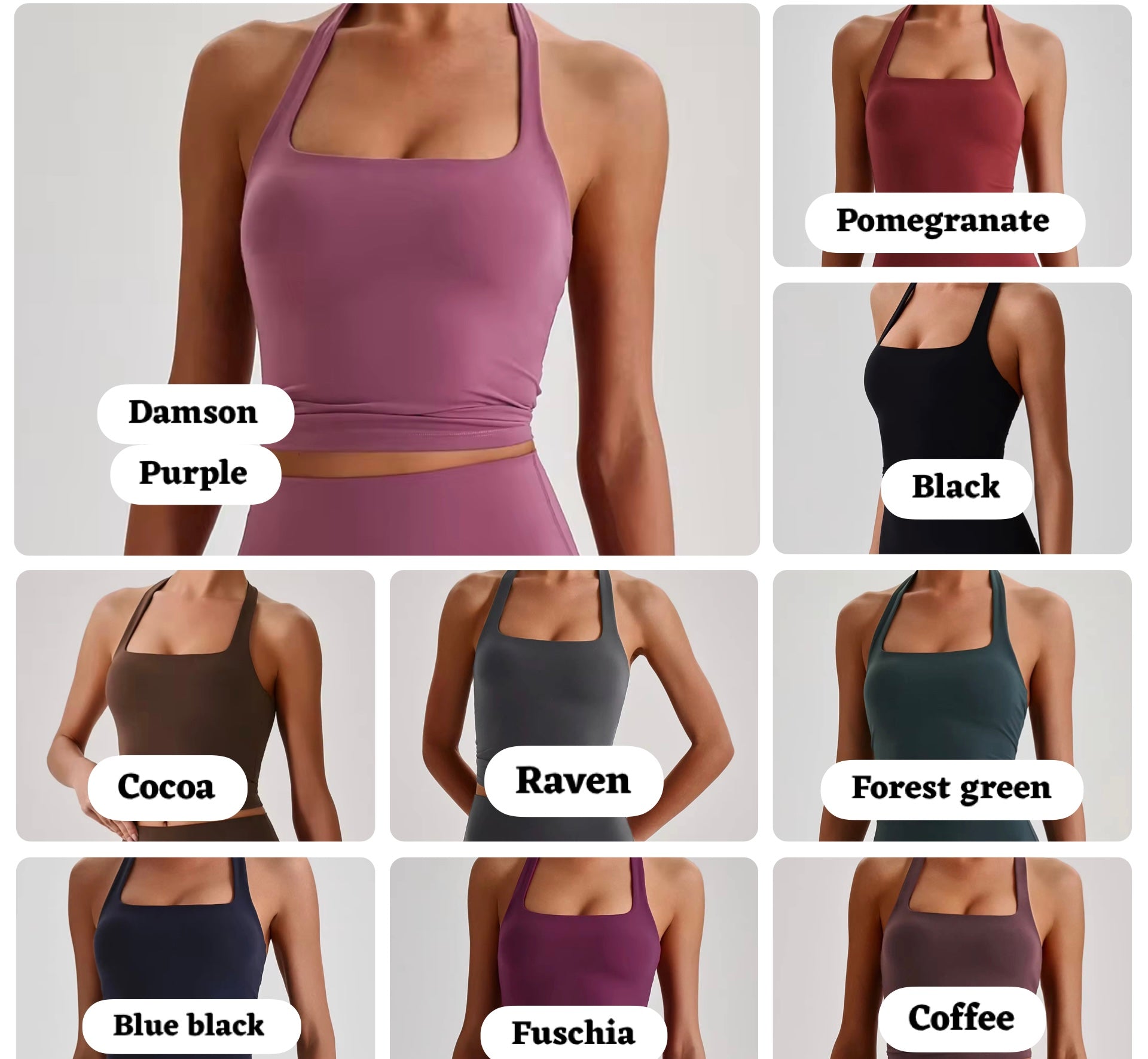 Reine 2026 Halterneck padded tank top (same fabric as Elite series)