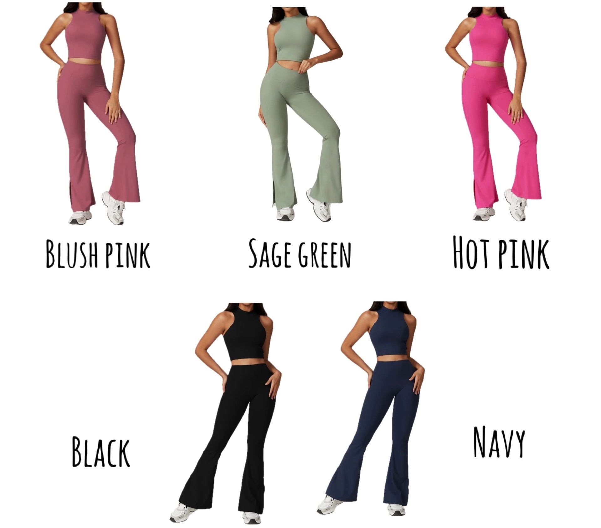 [BUNDLE DEAL BUY 4 FOR 15% OFF] Everyday high neck padded flare leggings set