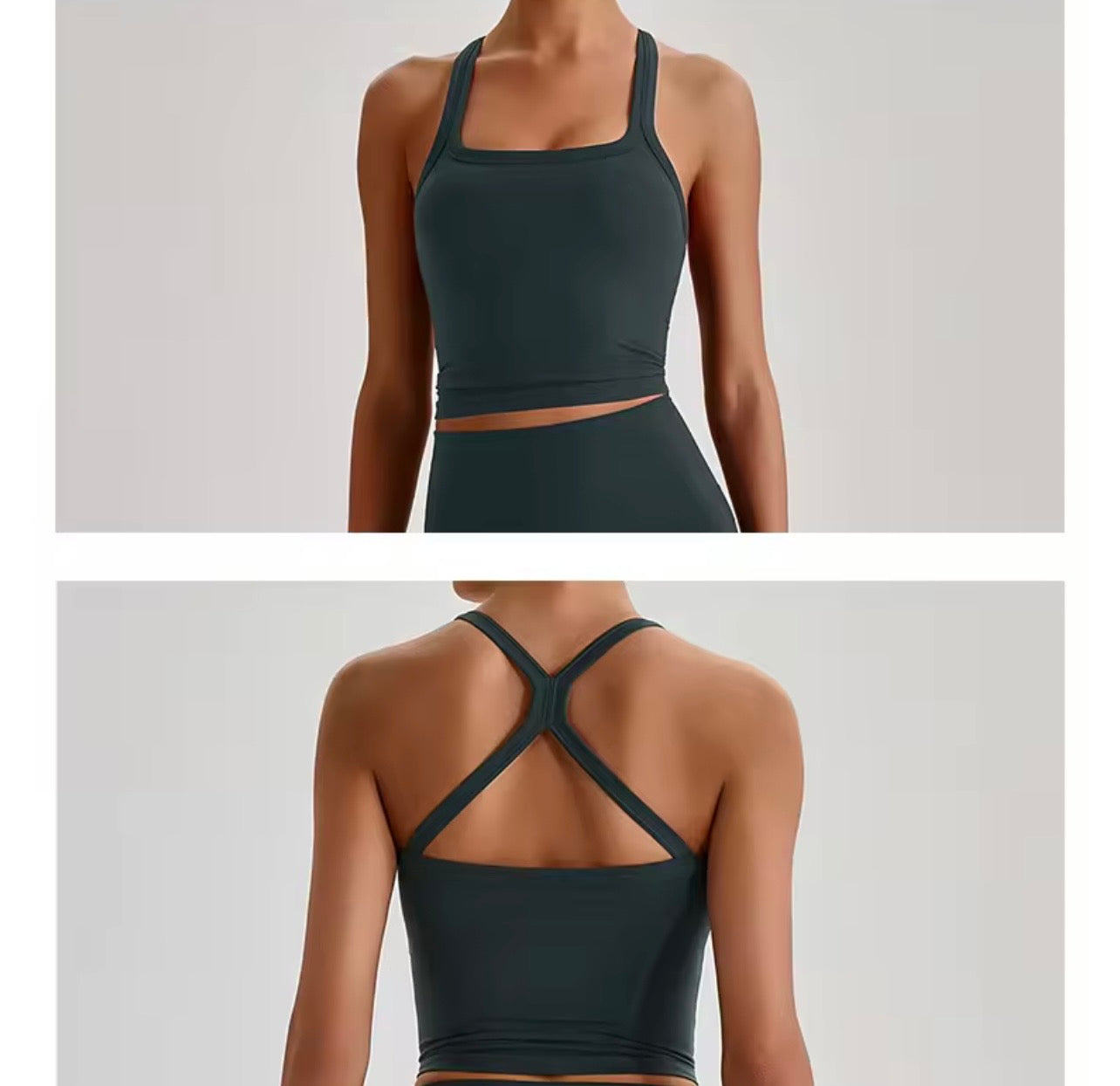 Reine 2026 cross back padded tank top (same fabric as Elite series)