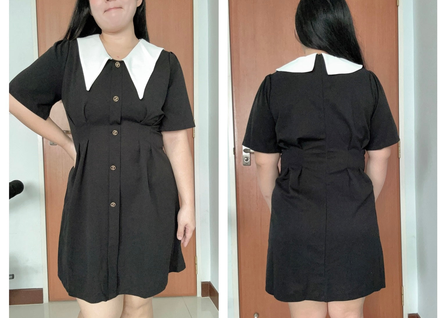 Peterpan collar chiffon dress - Jemaime approved