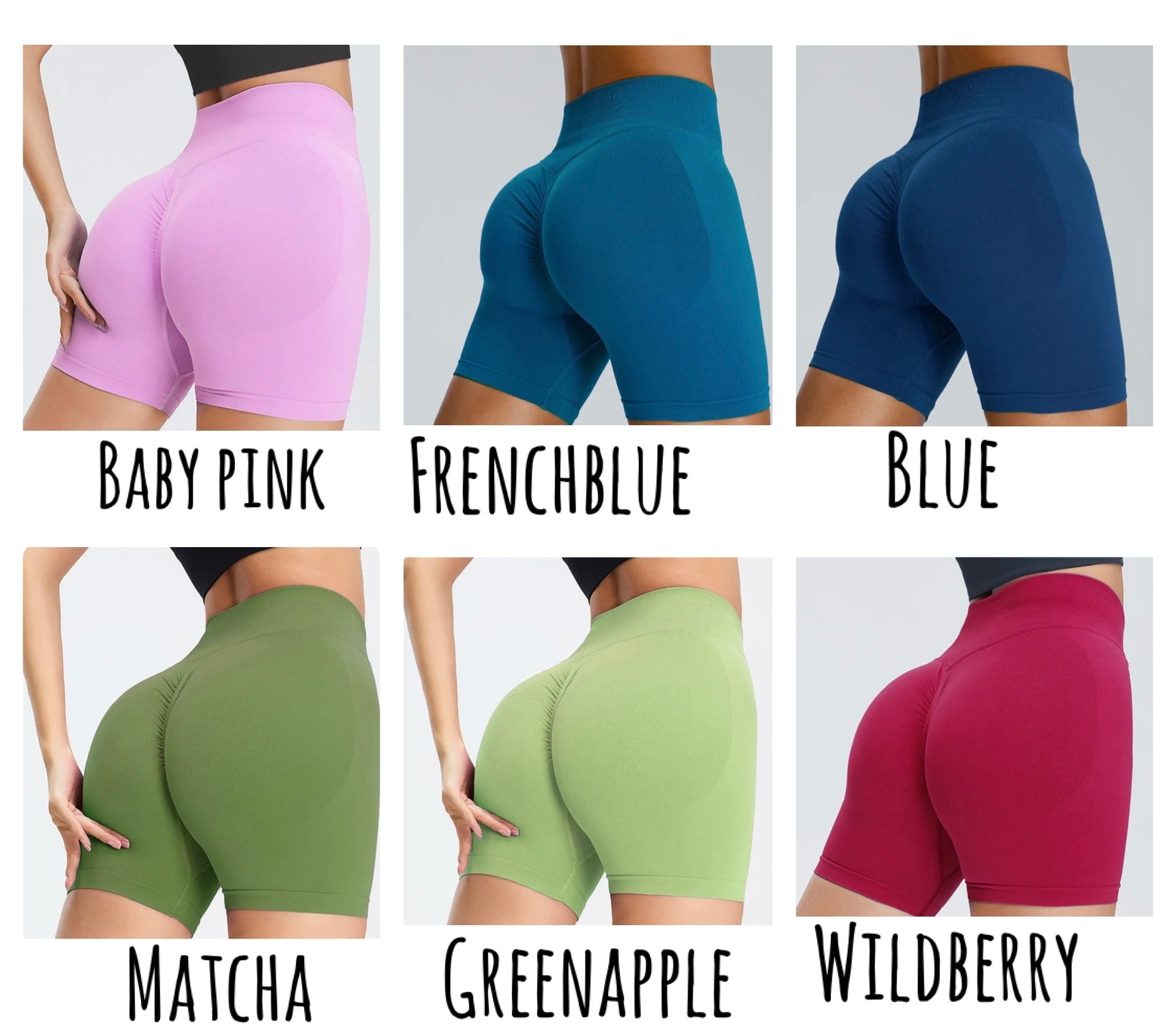 Embrace butt scrunch seamless shorts V1 (3 inch inseam)- thinner fabric at the butt area (size up for this)