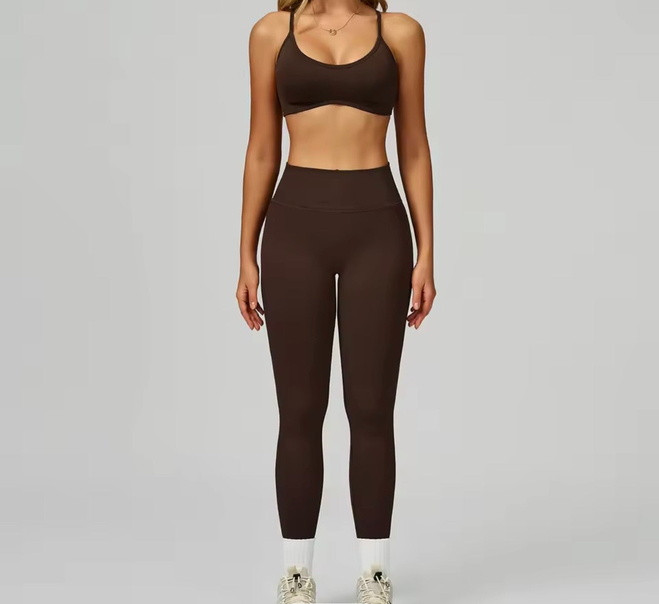 2026 Embrace classic scrunch leggings set adjustable strap bra set (S-2XL)