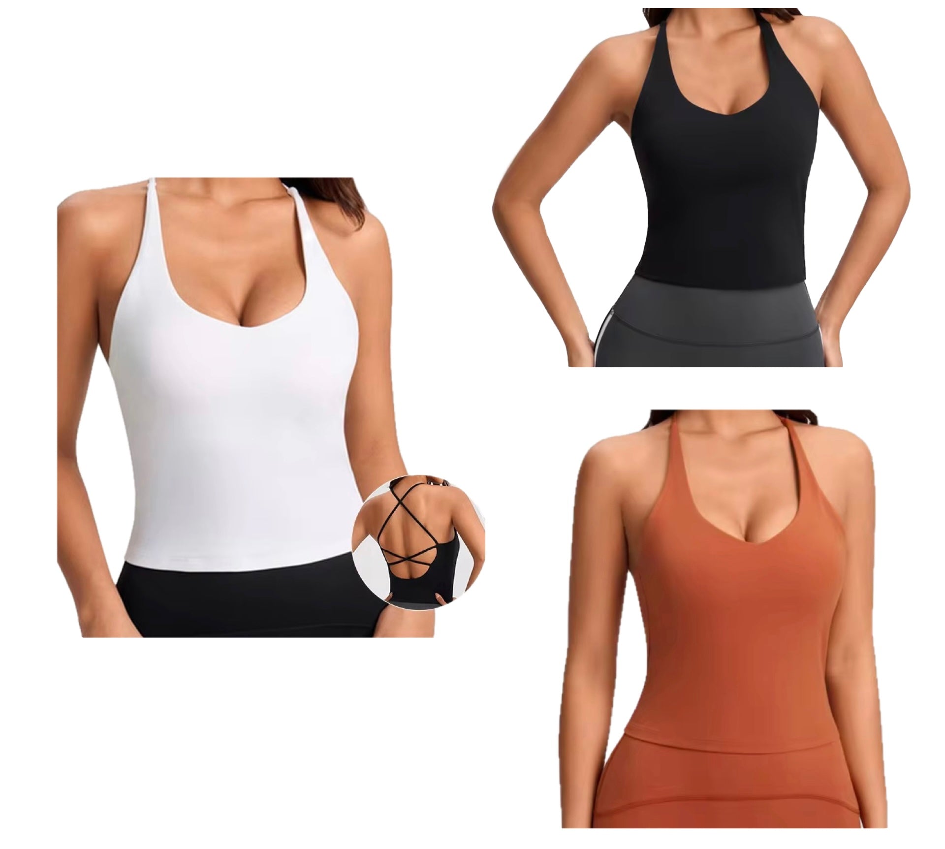 2026 Everyday full length beauty back tank top (removable cup padding)