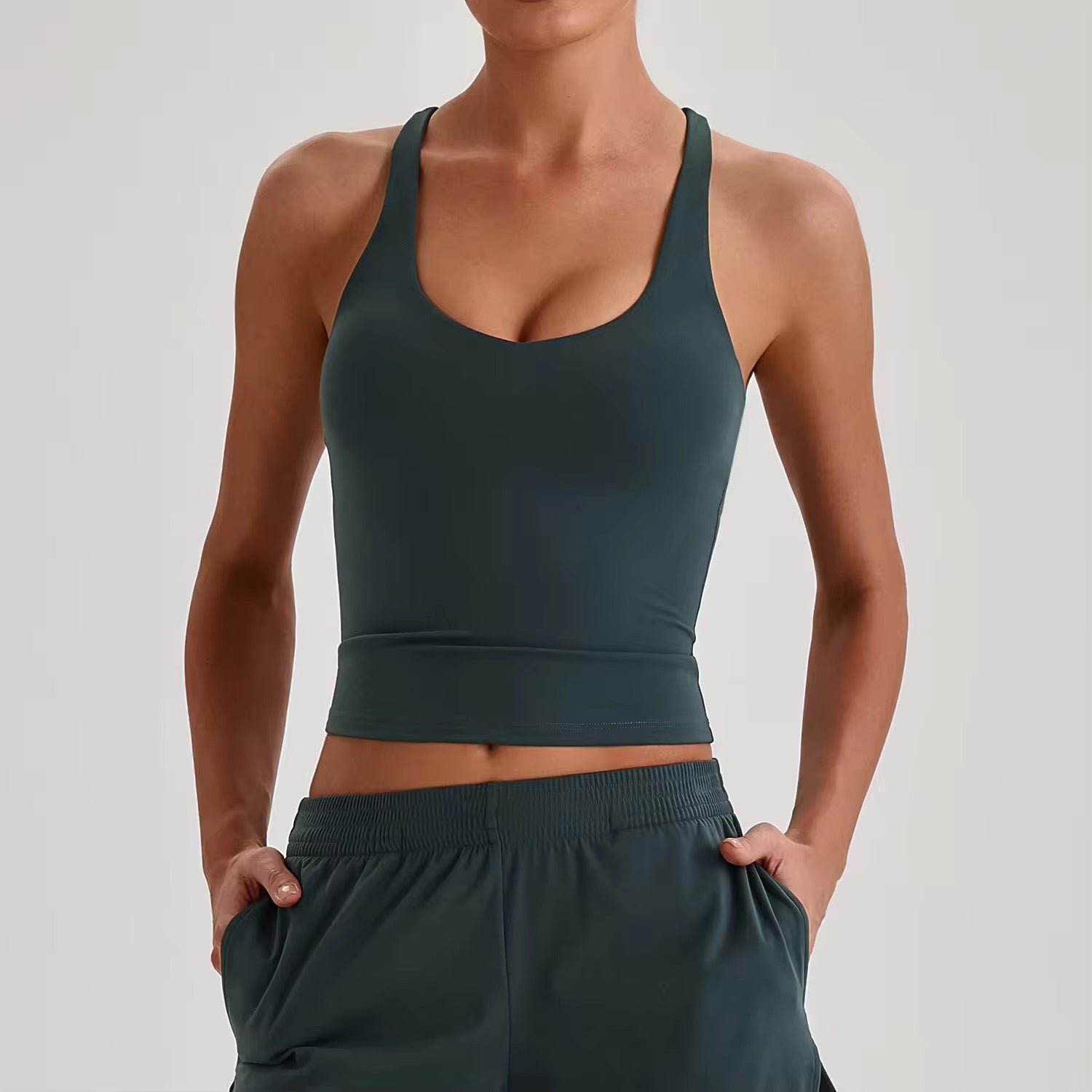Reine 2026 Racerback padded tank top (same fabric as Elite series)