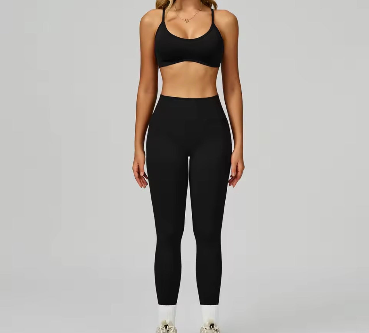 2026 Embrace classic scrunch leggings set adjustable strap bra set (S-2XL)