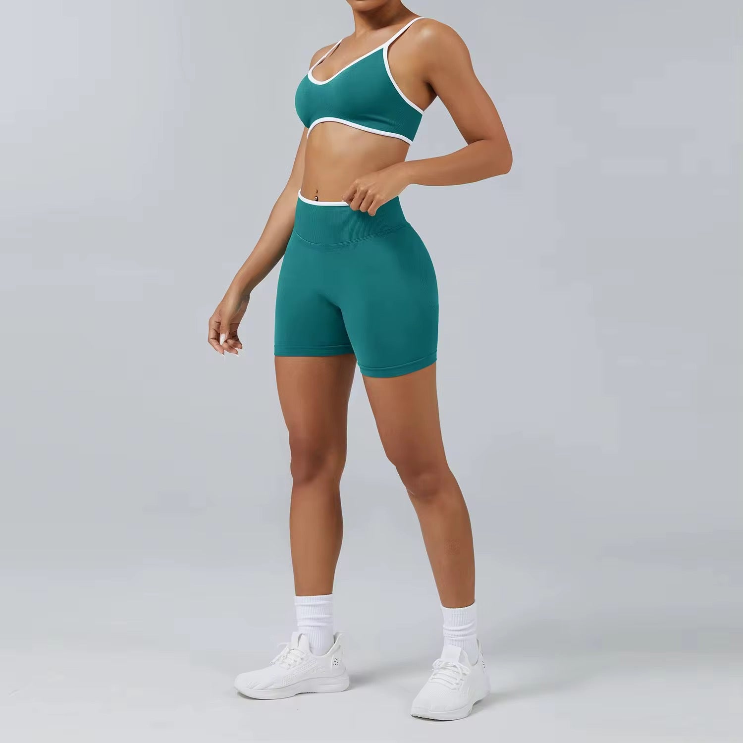 2025 Energy colourblock scrunch shorts set