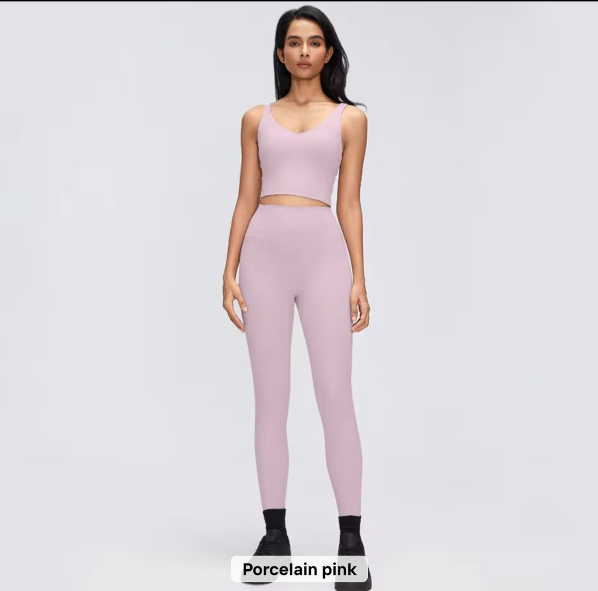 2026 Everyday padded v neck fixed padding top leggings set (27 colours) add notes for the colour you want