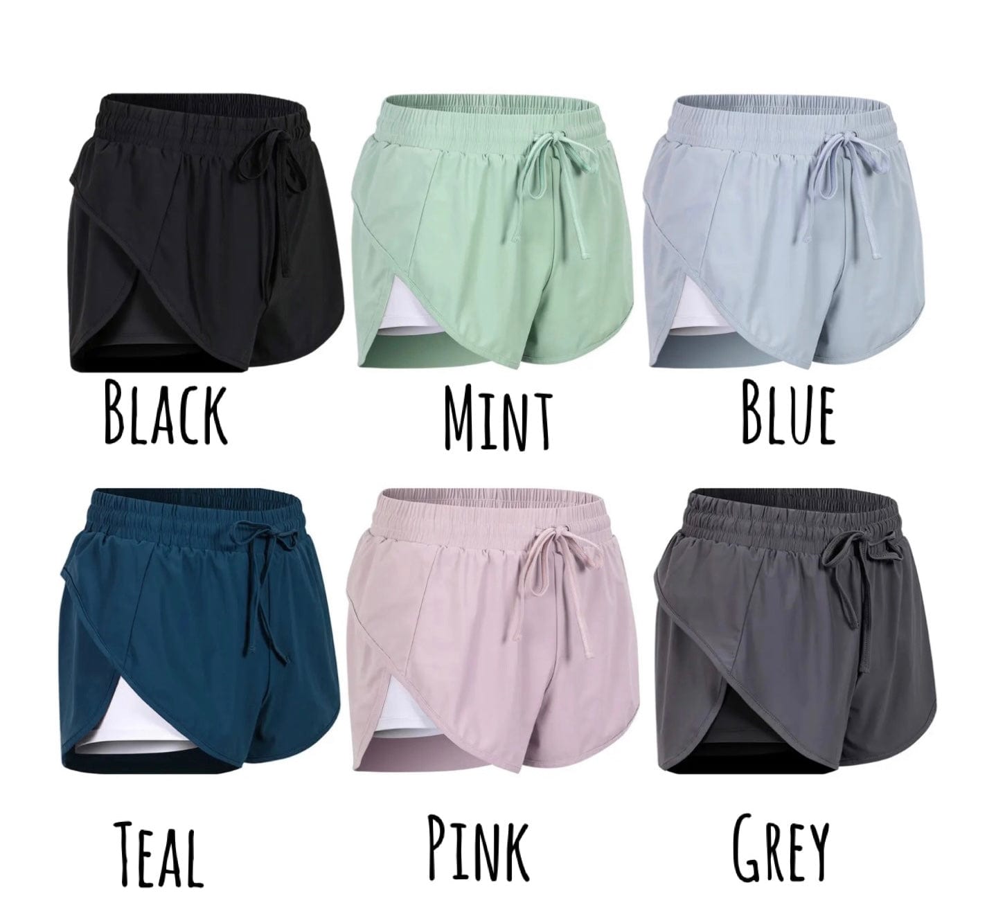 Everyday running shorts with inner lining (pocket one side only)- recommended to size up of hip is wider