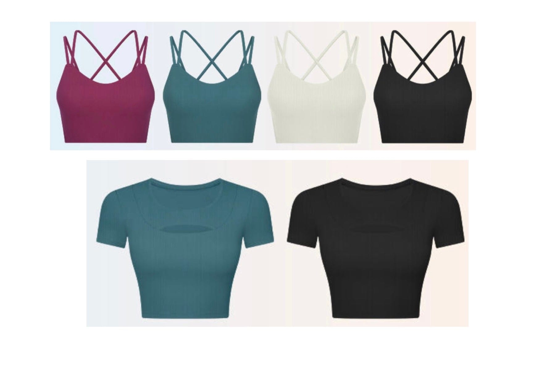Everyday ribbed sports bra/ padded tops