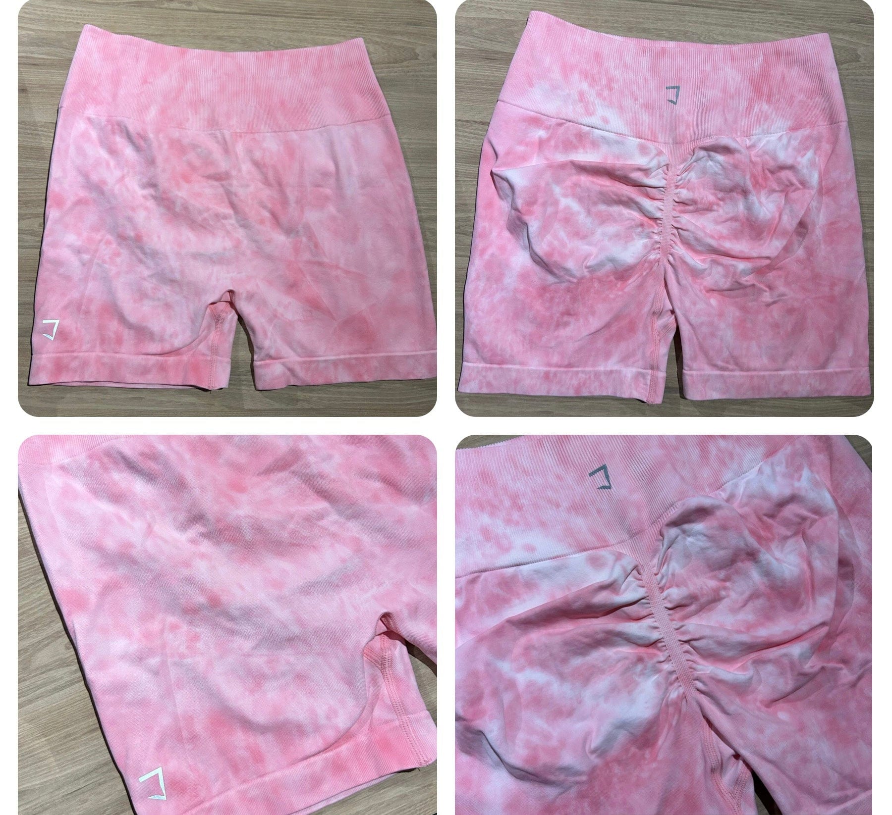 Embrace tie dye butt scrunch seamless shorts (L can fit XL) 3 inch inseam