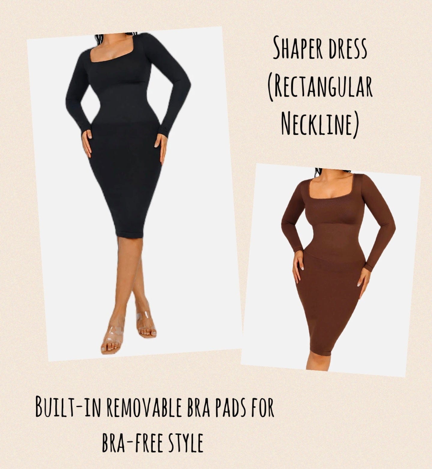 Luxefit Shaper dress (rectangular neck)- preorder