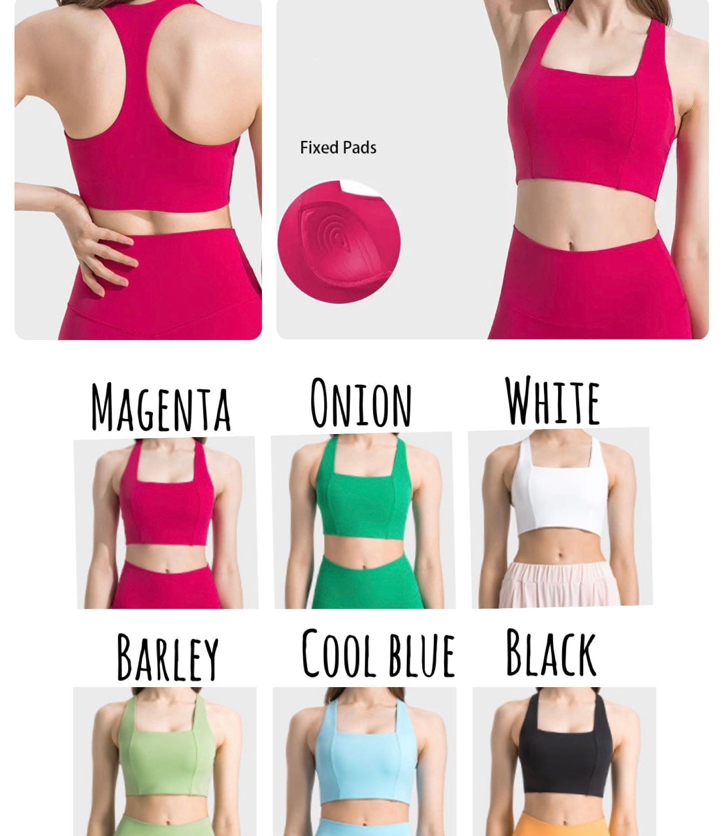 Everyday built in padding Racerback bra (to be paired with Everyday seamless shorts or leggings)