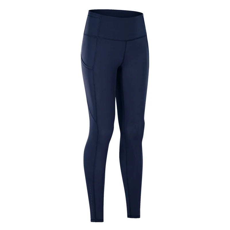 Pop Fit Navy Side Pocket and Vents Leggings- Size XL (Inseam 25.5