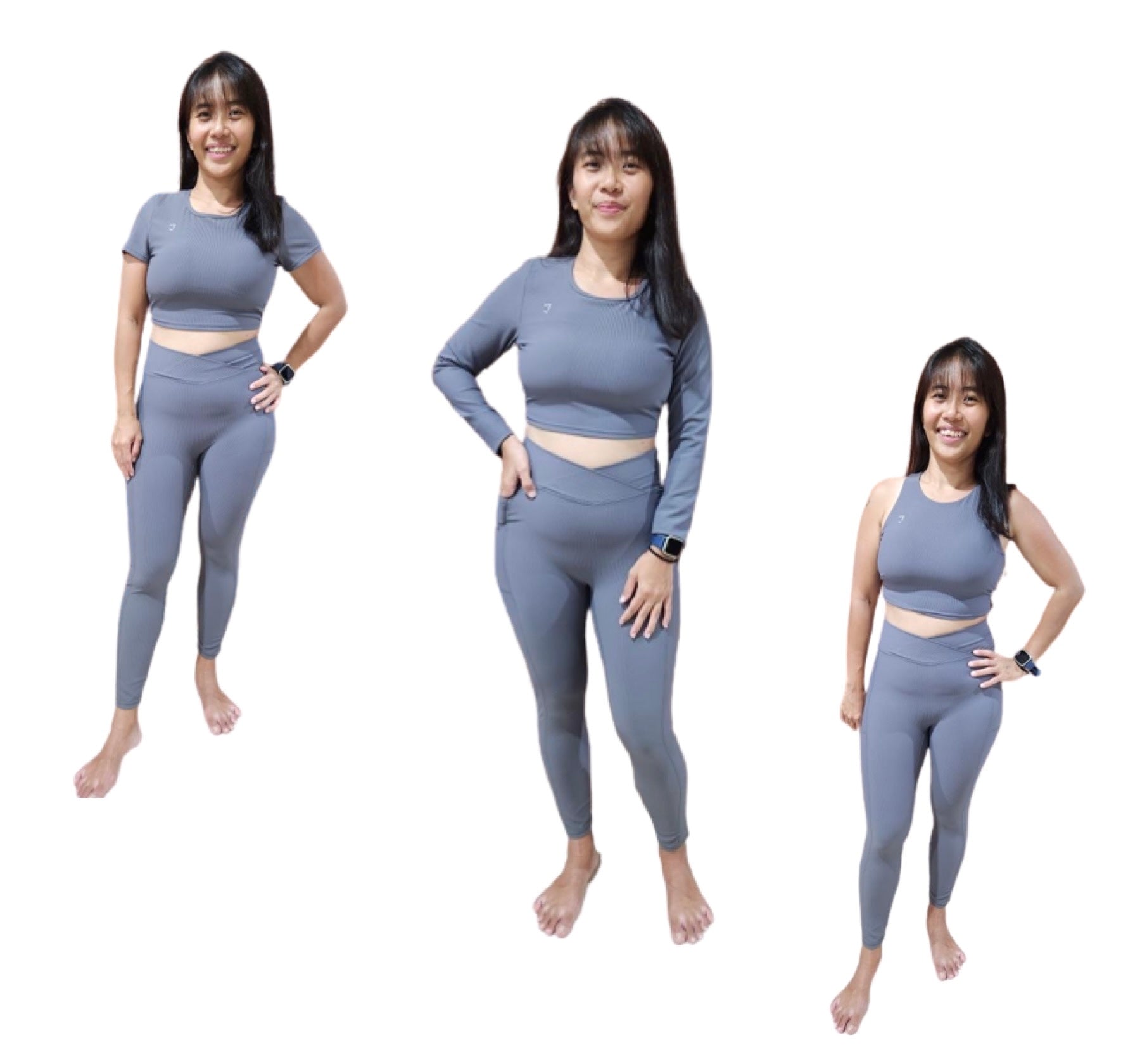 Everyday ribbed seamless butt scrunch v waisted leggings set (purchase as set or individual) - XL fits L size