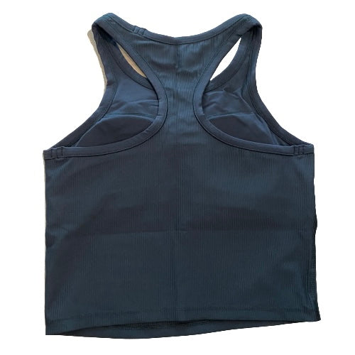 Everyday ribbed high neck padded tank top