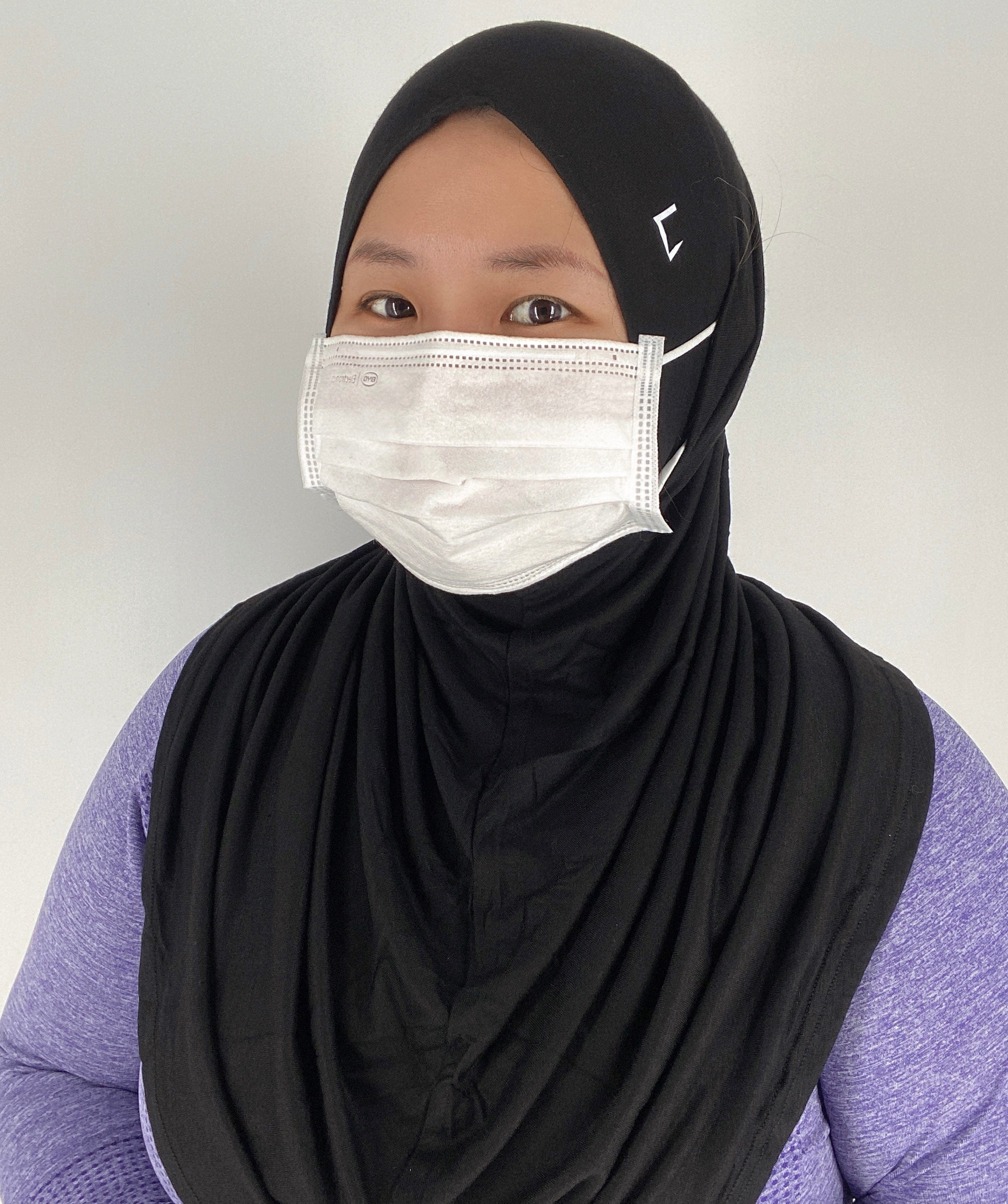 Active hijab with ear opening