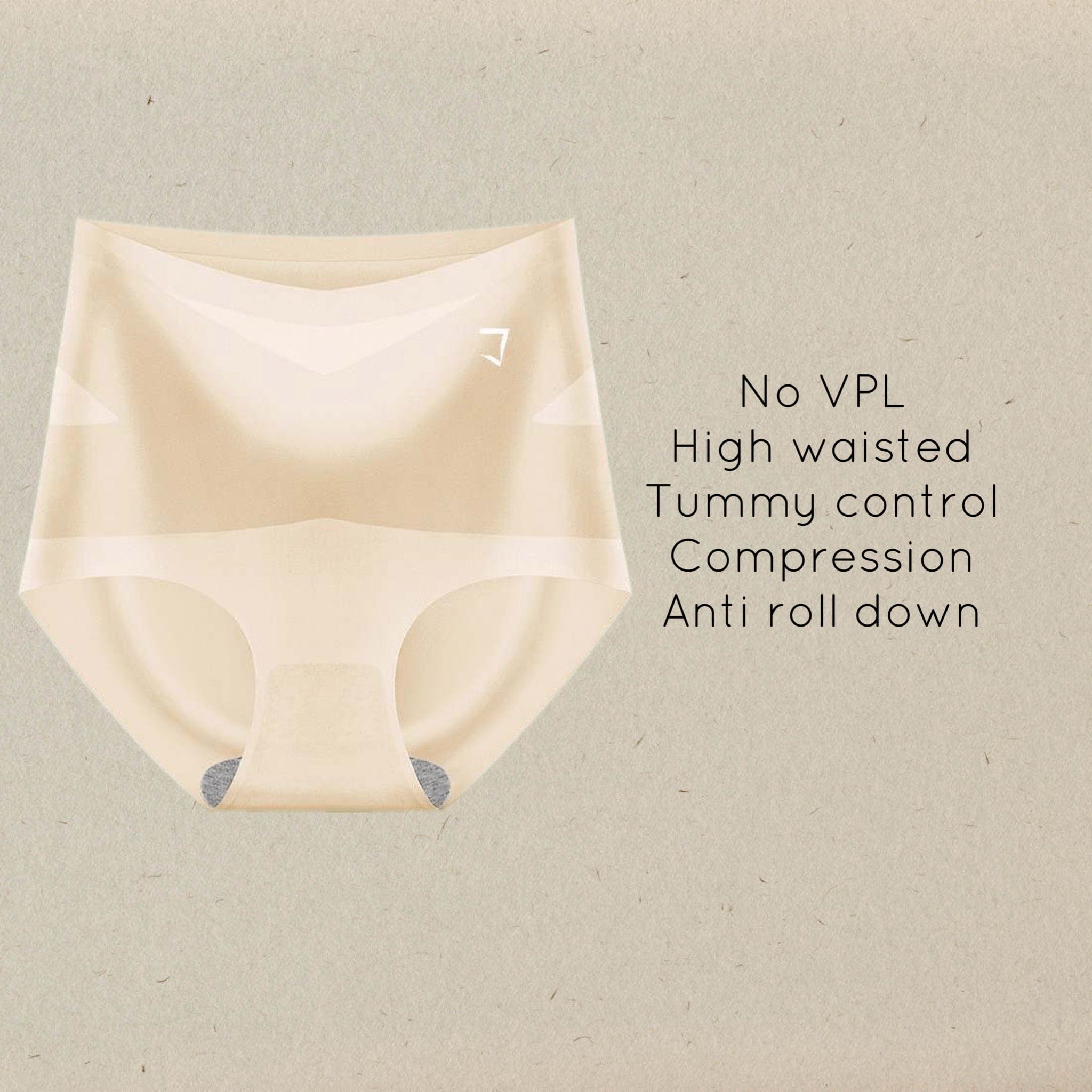 Everyday seamless high waisted tummy control anti roll down panties (no vpl) - set of 3 panties (please check for availability before adding to cart)