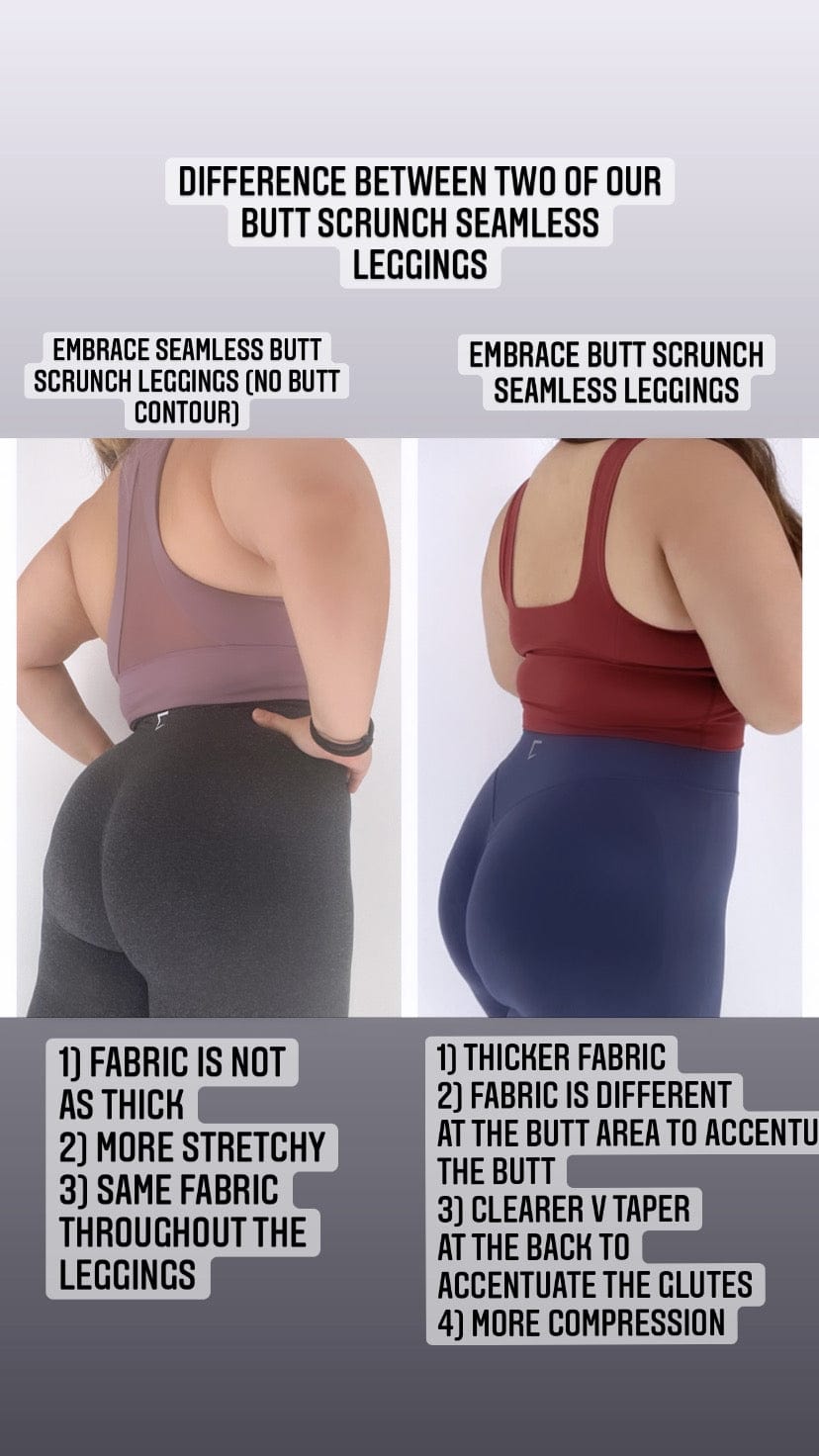 Embrace butt scrunch seamless leggings V1 (22 inch inseam)-(cutting more compressive and smaller) so size up