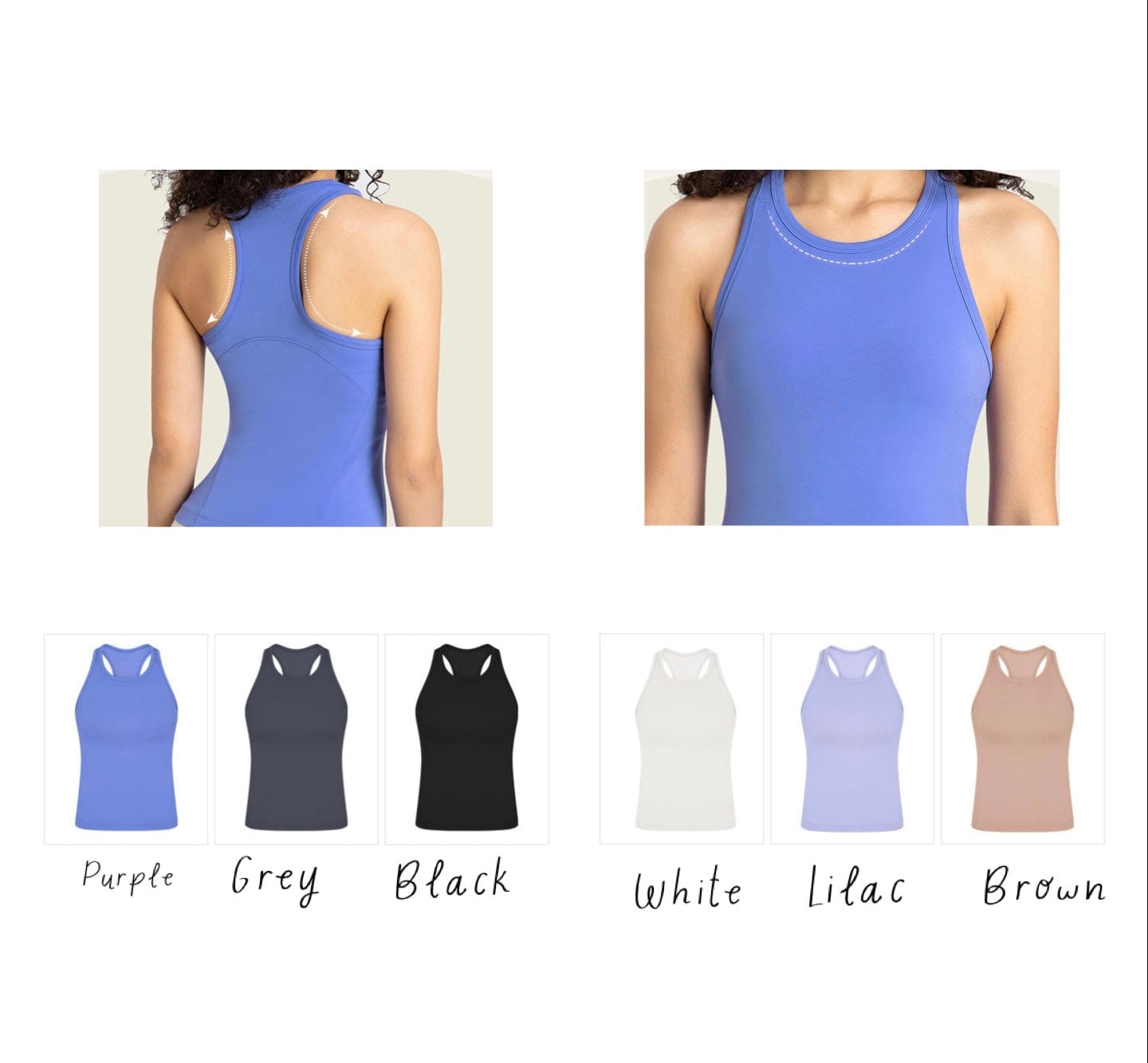 Everyday high neck tank top (longer version) - this is not padded